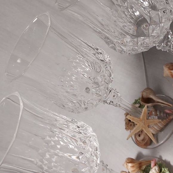 Handmade Shell Art Wine Glasses Crystal Cut Design Set of 3 - Picture 6 of 8